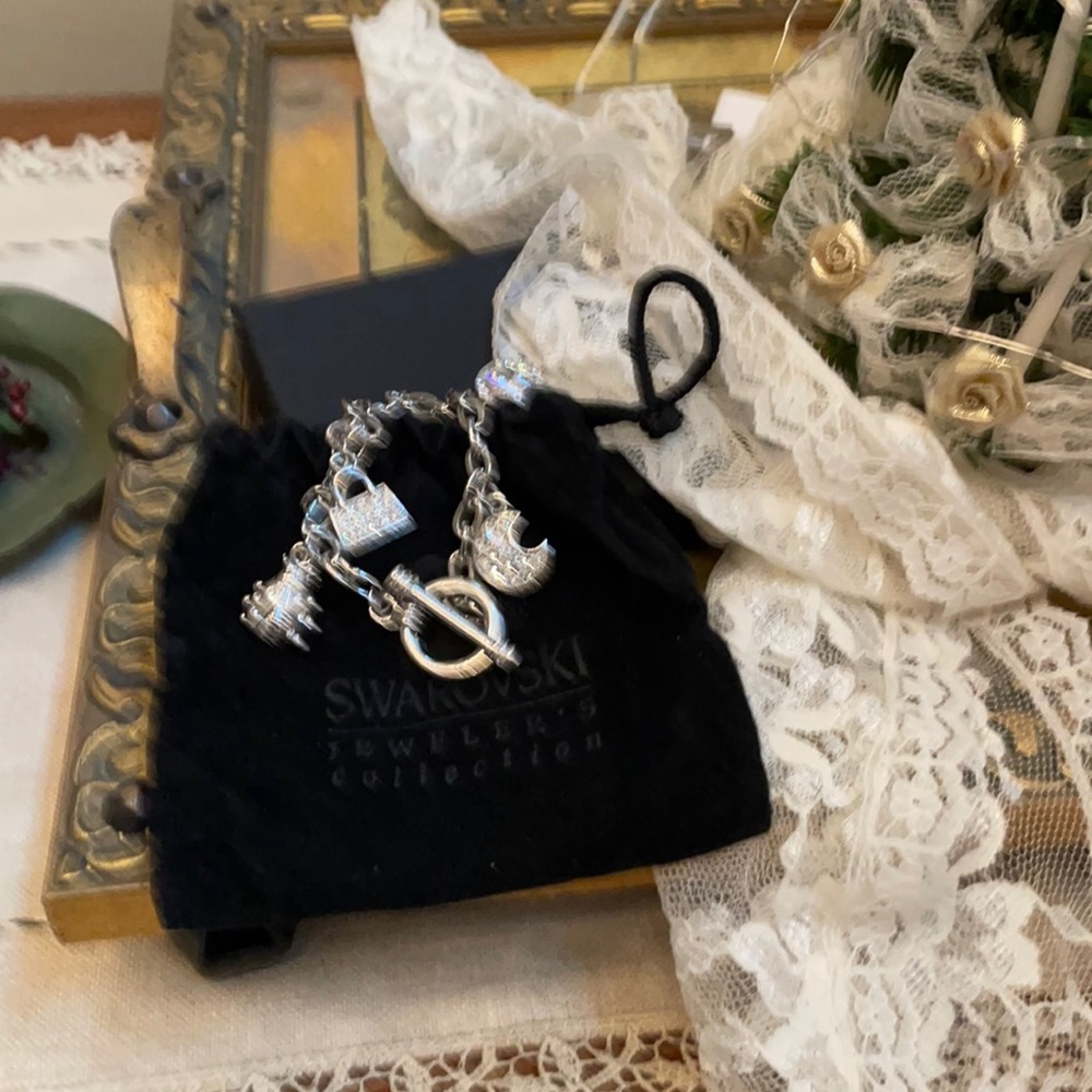 Swarovski charm bracelet. 8 1/2” length
